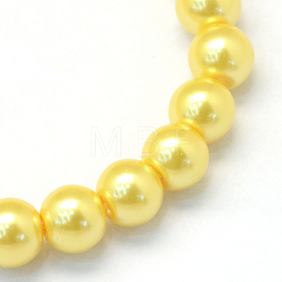 Baking Painted Pearlized Glass Pearl Round Bead Strands X-HY-Q003-10mm-67-1