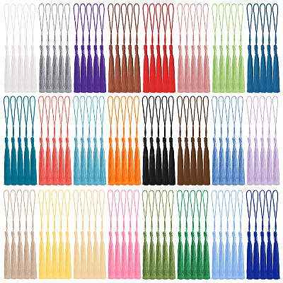 120Pcs 24 Colors Polyester Tassel Decorations HJEW-SP0001-06-1
