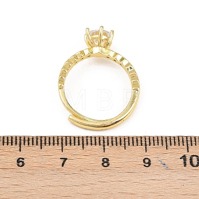 Brass Micro Pave Cubic Zirconia Cuff Rings for Women RJEW-Z113-32G-1
