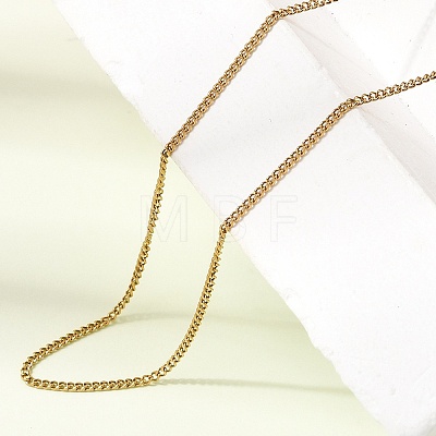 1.5MM Unisex 304 Stainless Steel Curb Chain Necklaces NJEW-P356-15G-1