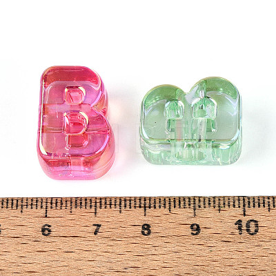 UV Plating Transparent Acrylic European Beads OACR-M027-02B-1