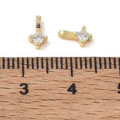 Brass Pave Clear Cubic Zirconia Charms CU-CBA9FFD-11G-04-1