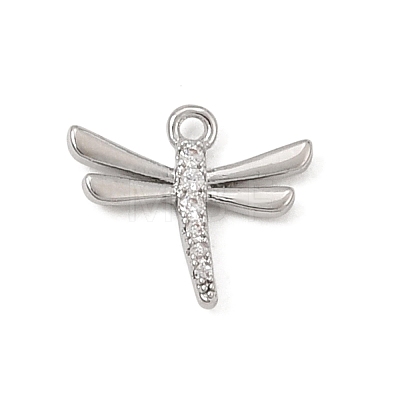 Brass Micro Pave Clear Cubic Zirconia Charms CU-CBA3D76-03P-01-1