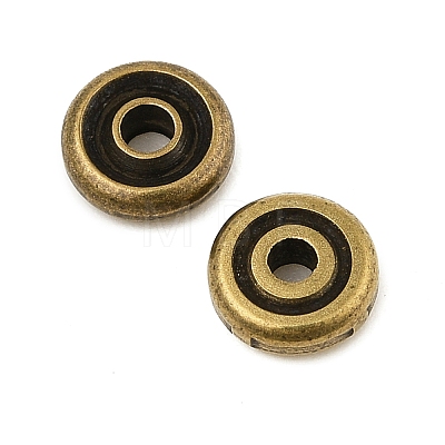 Rack Plating Flat Round Brass Beads KK-M302-01AG-1