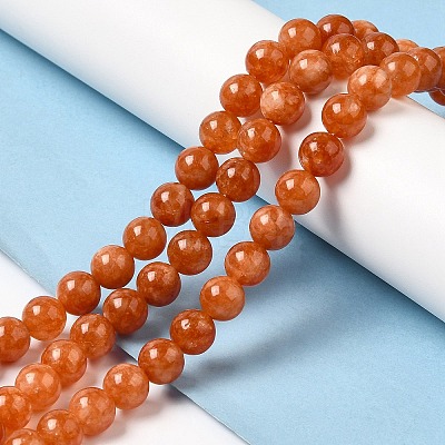 Natural Dyed White Jade Beads Strands G-M402-C03-08-1