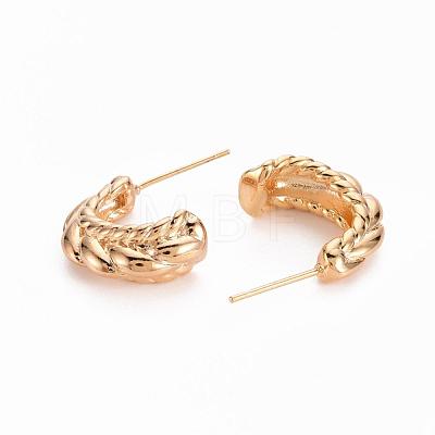 Brass Half Hoop Earrings KK-R117-026-NF-1