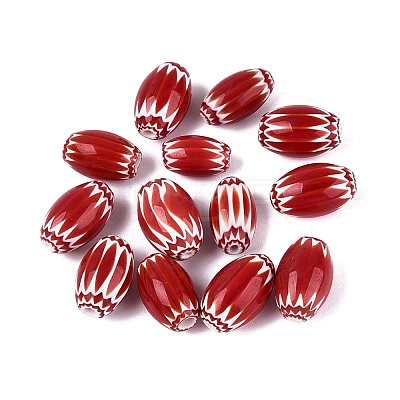 Handmade Millefiori Glass Barrel Beads LA-N002-04A-1