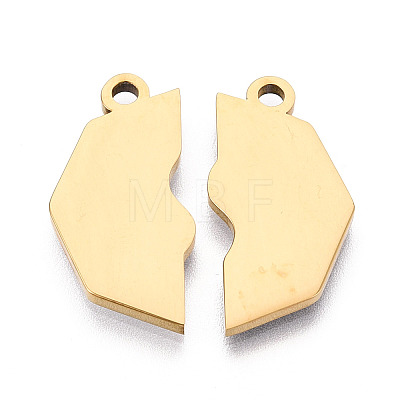 304 Stainless Steel Enamel Split Pendants STAS-T074-01G-1