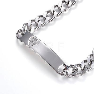 304 Stainless Steel ID Bracelets BJEW-G545-02P-1