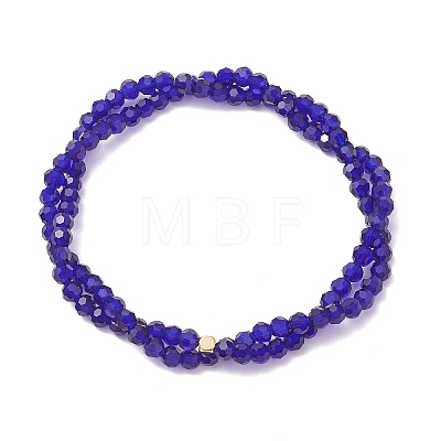 Transparent Glass Beads Multi-layered Stretch Beaded Bracelet for Women BJEW-JB12876-01-1
