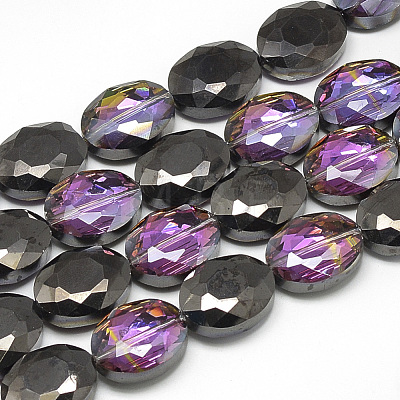 Electroplate Glass Beads Strands EGLA-S152-16x12mm-M-1
