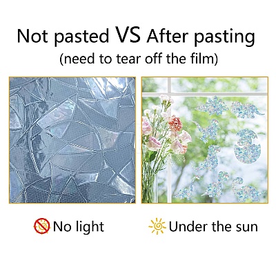 Waterproof PVC Colored Laser Stained Window Film Static Stickers DIY-WH0314-107-1