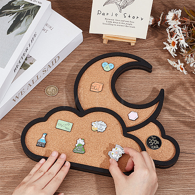 Hexagon Wall Mounted Brooch Jewelry Display Cork Tray ODIS-WH0329-84D-1