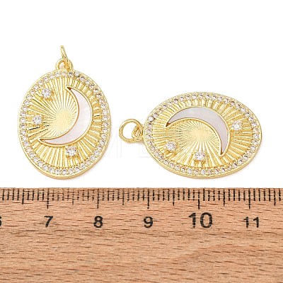 Brass Micro Pave Clear Cubic Zirconia Pendants KK-CBADE12-02A-G-1