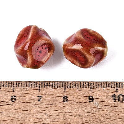 Vintage Handmade Porcelain Wrinkle Beads PORC-Q006-09A-1