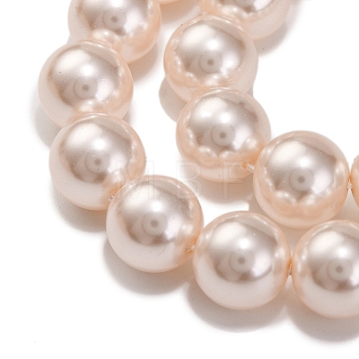 Baking Painted Pearlized Glass Pearl Round Bead Strands PEAR-H019-02C-01-1