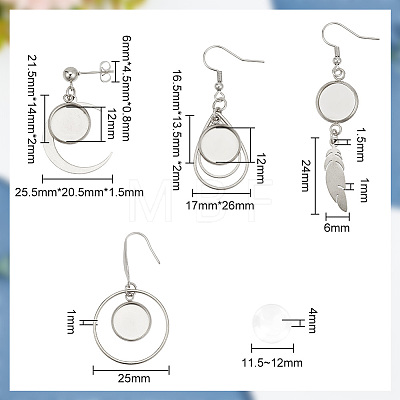 8 Pairs 4 Style 304 Stainless Steel Earring Hooks EJEW-AB00037-1