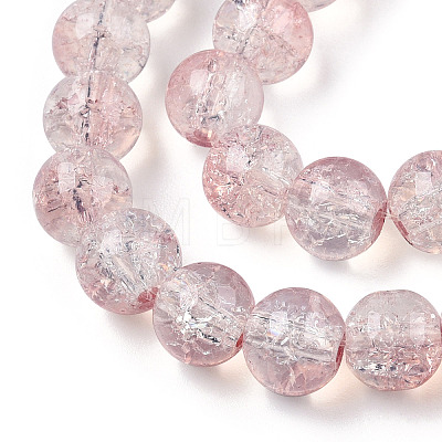 Transparent Crackle Baking Painted Glass Beads Strands DGLA-T003-01A-13-1