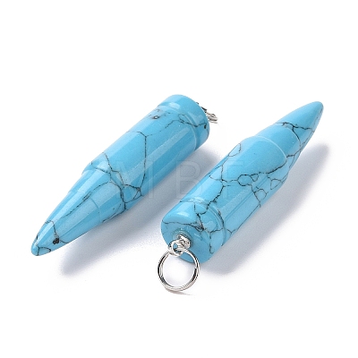 Synthetic Turquoise Pointed Pendants G-D850-13-1