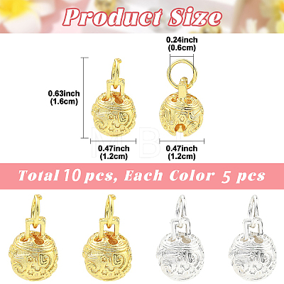 10Pcs 2 Colors Brass Pendants KK-YW0004-34-1