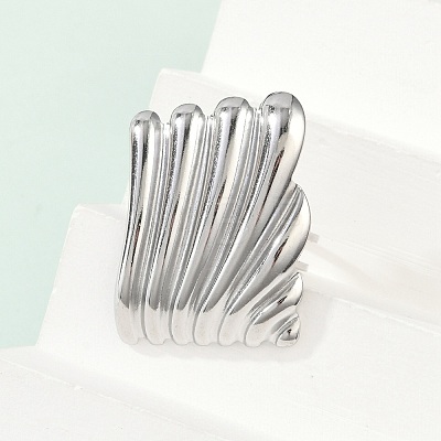 304 Stainless Steel Cuff Rings RJEW-D306-10P-1