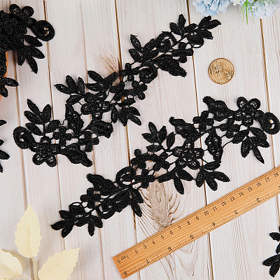 Polyester Embroidery Lace Applique Patch PATC-WH0005-20G-1