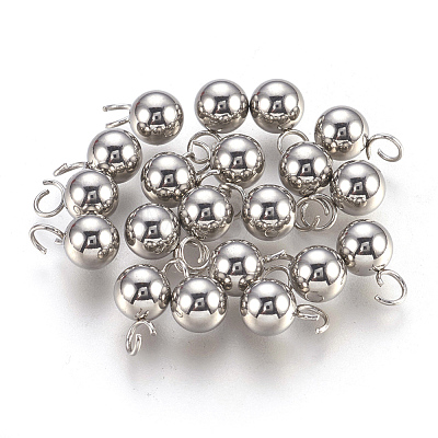 201 Stainless Steel Sphere Charms STAS-F175-09P-1