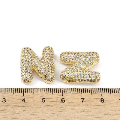 Brass Micro Pave Clear Cubic Zirconia Pendants KK-Z041-01G-N-1