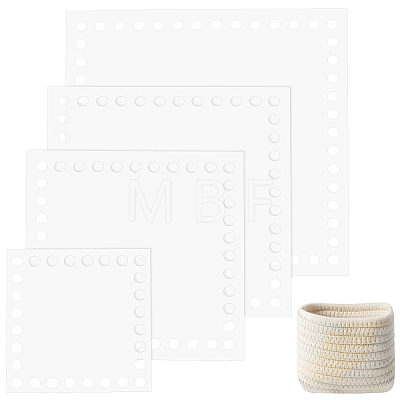   4Pcs 4 Style Transparent Acrylic Crochet Basket Bases DIY-PH0009-21-1