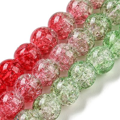 Spray Painted Crackle Glass Beads Strands DGLA-C002-6mm-06-1