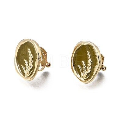 Alloy Enamel Clip-on Earrings EJEW-G466-10G-1