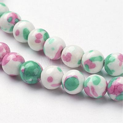 Synthetic Ocean White Jade Bead Strands G-J350-6mm-06-1