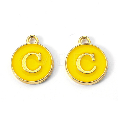 Golden Plated Alloy Enamel Charms ENAM-S118-09C-1