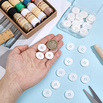 40Pcs 4-Hole Shell Buttons BUTT-ME0001-23-1