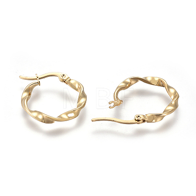 201 Stainless Steel Hoop Earrings X-EJEW-A054-05C-G-1