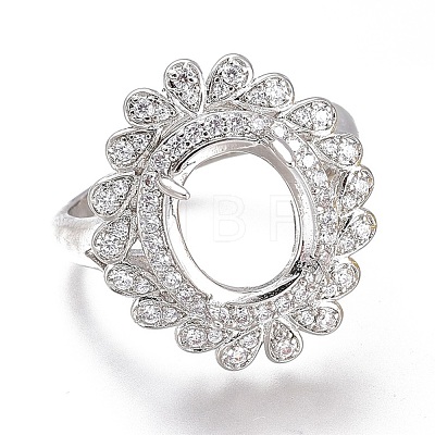 Adjustable Brass Micro Pave Clear Cubic Zirconia Finger Ring Components ZIRC-I049-22-1