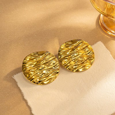304 Stainless Steel Stud Earrings EJEW-C183-01G-1