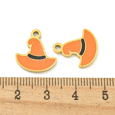 Halloween Theme Ion Plating(IP) 304 Stainless Steel Enamel Pendants STAS-M011-01G-1