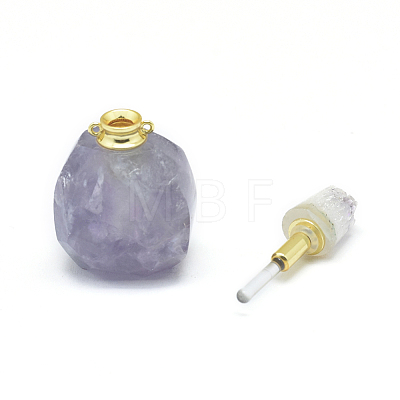 Natural Fluorite Openable Perfume Bottle Pendants G-E556-01I-1