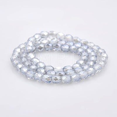 Pearl Luster Plated Glass Faceted Drum Beads Strands GLAA-A032-6mm-PL09-1