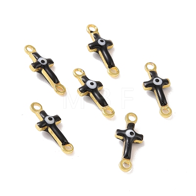 Brass Enamel Connector Charms KK-J302-08G-03-1