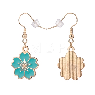 Sakura Flower Enamel Dangle Earrings EJEW-JE04863-1