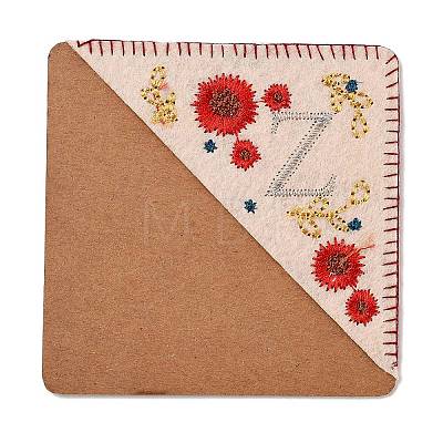 4Pcs Letter Personalized Hand Embroidered Corner Bookmarks JX587Z-1