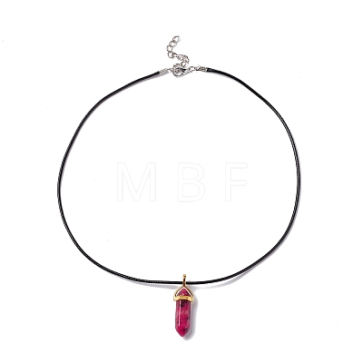 DIY Gemstone Bullet Pendant Necklace Making Kit DIY-FS0003-06-1