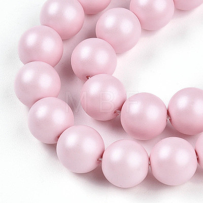 Baking Painted Pearlized Glass Pearl Bead Strands HY-N002-8mm-B04-1