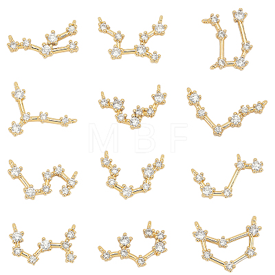 Brass Micro Clear Cubic Zirconia Pendants ZIRC-SC0001-06-1
