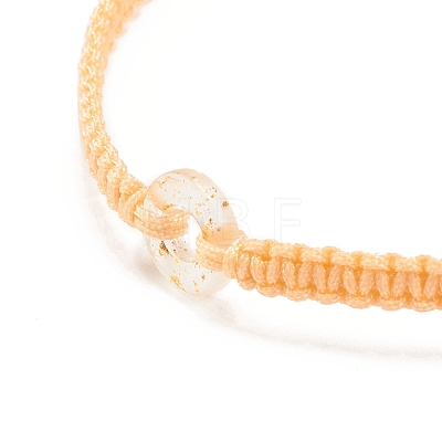 Donut Glass Braided Bead Bracelet BJEW-JB07858-03-1