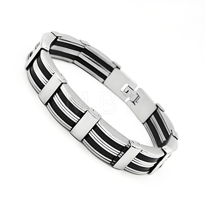 304 Stainless Steel Punk Rock Chain Bracelets for Men WG87BE9-02-1