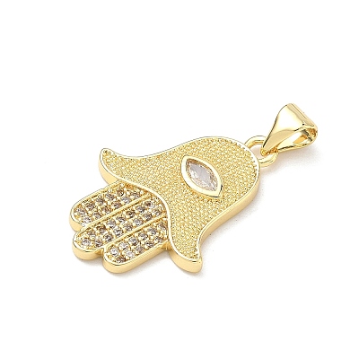 Brass Micro Pave Cubic Zirconia Pendants KK-P345-76G-1