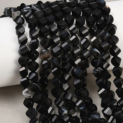 Natural Banded Agate Beads Strands G-P611-C10-01-1